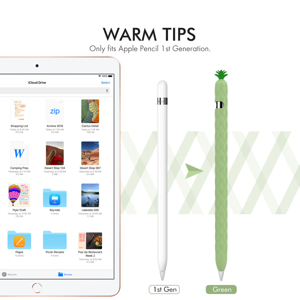 AHASTYLE PT106-1 for Apple Pencil (1st Generation) Stylus Pen Protective Sleeve Pineapple Style Pen Silicone Case AHASTYLE PT106-1 for Apple Pencil (1st Generation) Stylus Pen Protective Sleeve Pineapple Style Pen Silicone Case
